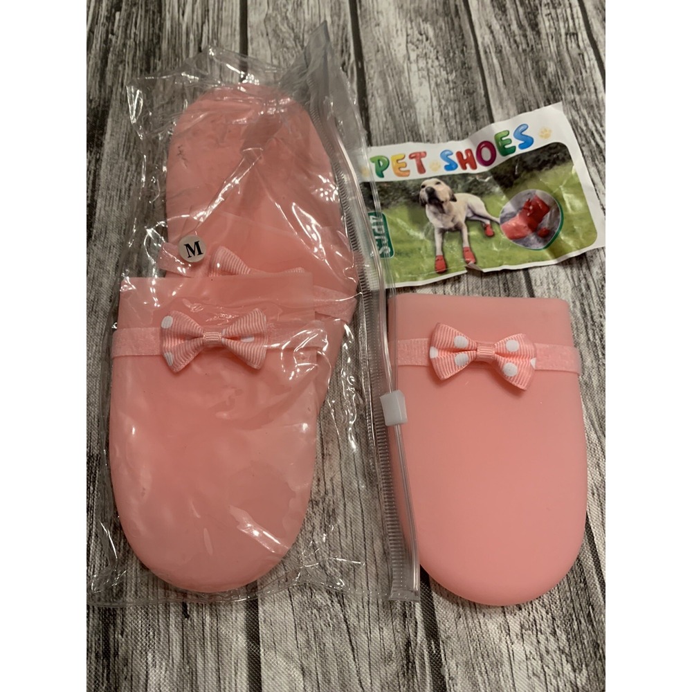 Waterproof/ Rainproof, Silicone‎ Pink Protective Pet Shoes Size:Medium   4 Pink